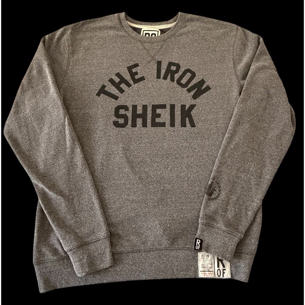 Iron‎ Sheik Roots of Fight WWF WWE Pullover Crewneck Sweatshirt Grey Sz L